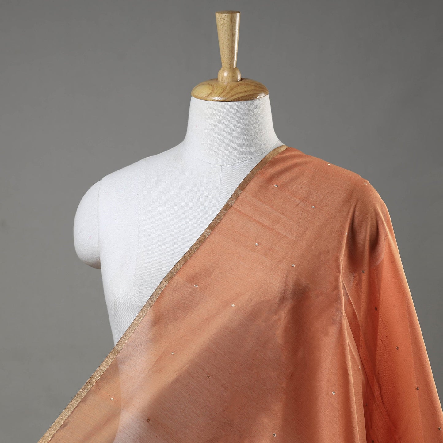 Traditional Chanderi Silk Handloom Zari Buti Fabric 