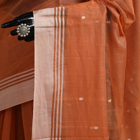 Orange - traditional handloom buti chanderi silk saree 08
