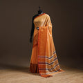 Orange - traditional mercerised cotton narayanpet saree