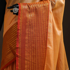 Orange - traditional mercerised cotton narayanpet saree