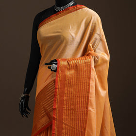 Orange - traditional mercerised cotton narayanpet saree