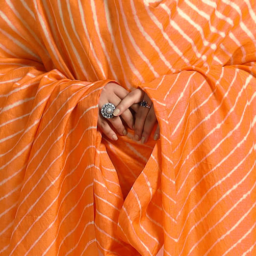 Traditional Tie & Dye Tussar Silk Leheriya Dupatta