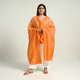 Traditional Tie & Dye Tussar Silk Leheriya Dupatta