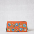 Orange Tribal Hand Embroidered Jute Clutch Wallet