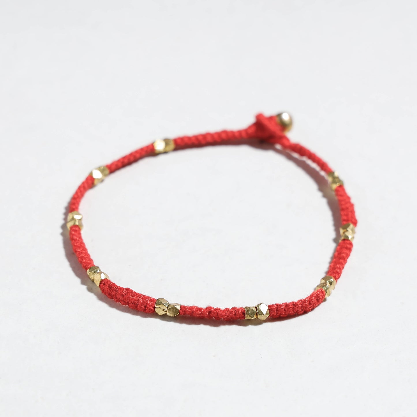 Orange - tribal odisha dokra threadwork anklet - handcrafted