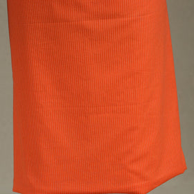 Orange Unstitched Plain Cotton Kurta Material