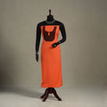 Orange Unstitched Plain Cotton Kurta Material