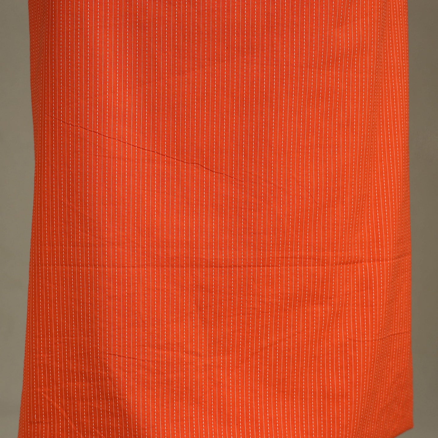 Orange Unstitched Plain Cotton Kurta Material