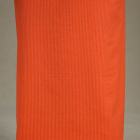Orange Unstitched Plain Cotton Kurta Material