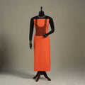 Orange Unstitched Plain Cotton Kurta Material