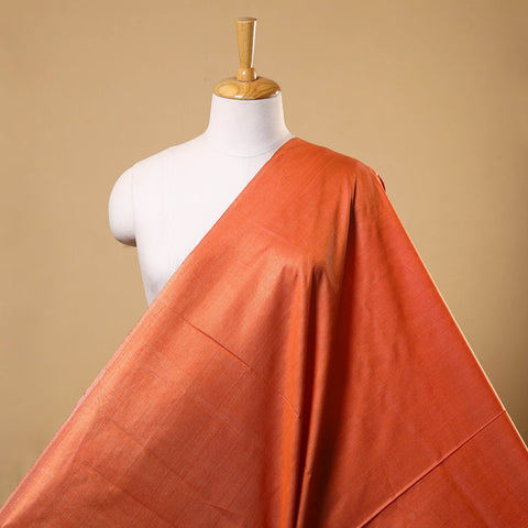 Orange Vidarbha Handloom Tussar Silk Cotton Fabric
