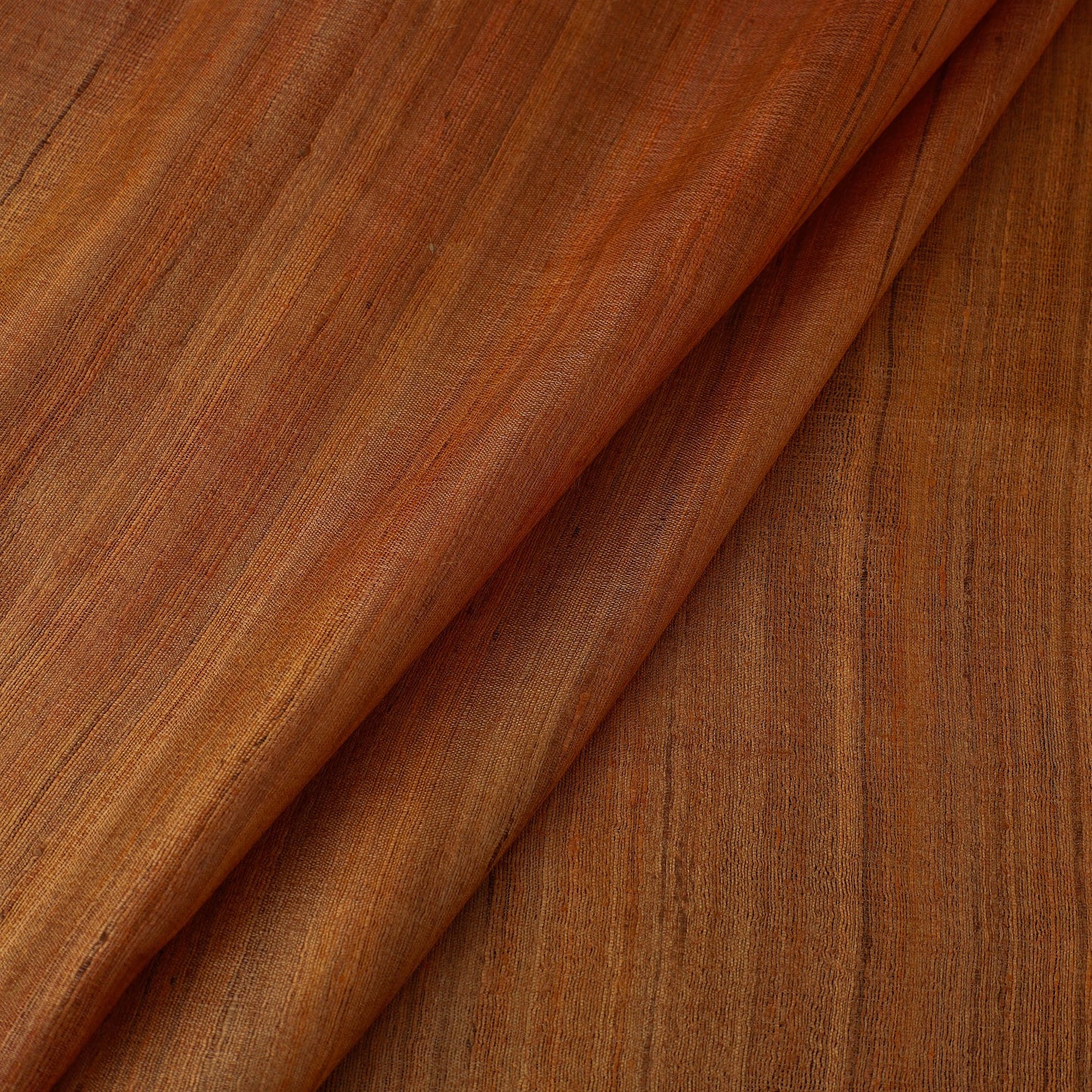 Orange - vidarbha pure tussar x ghicha silk handloom fabric