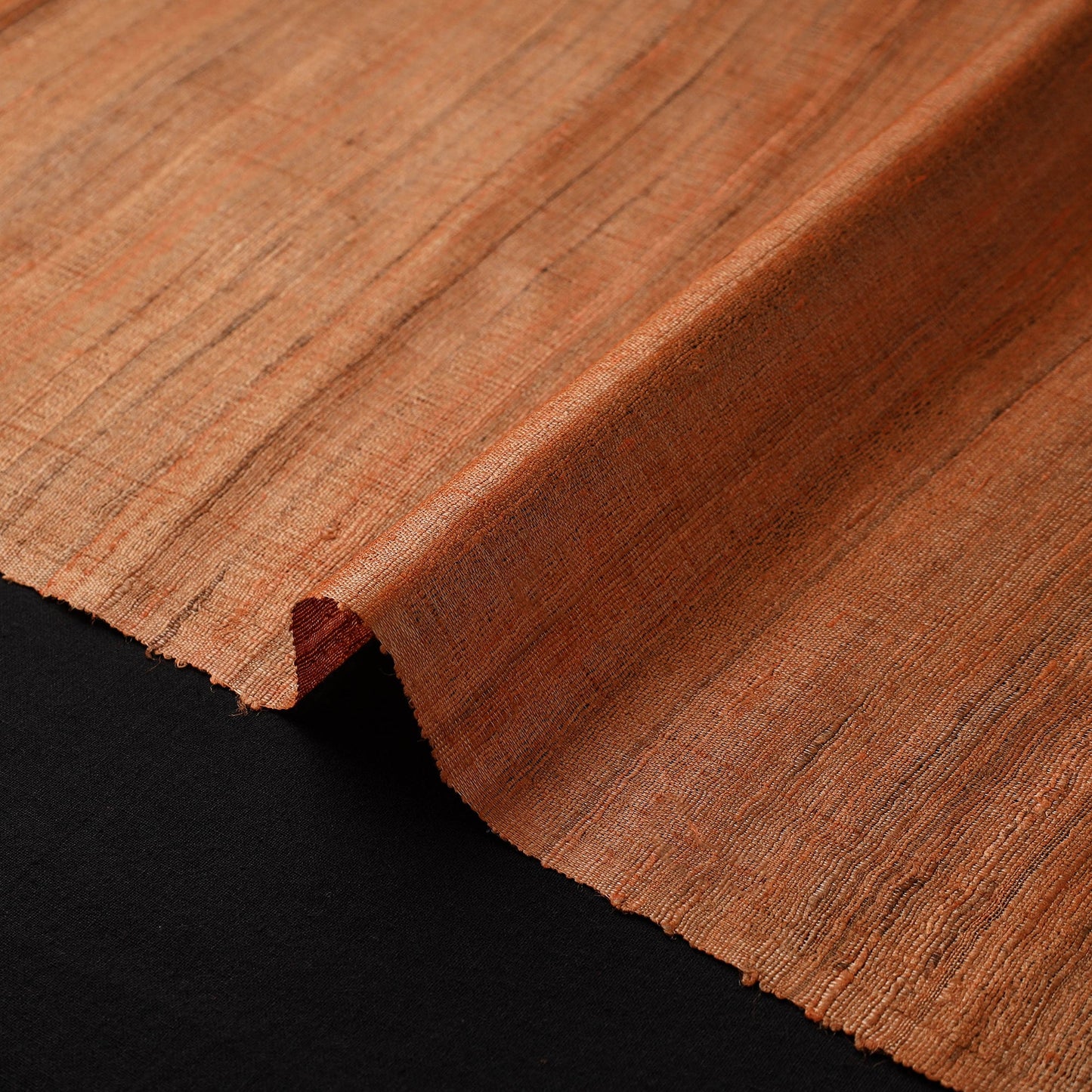 Orange - vidarbha tussar x ghicha silk handloom fabric 01