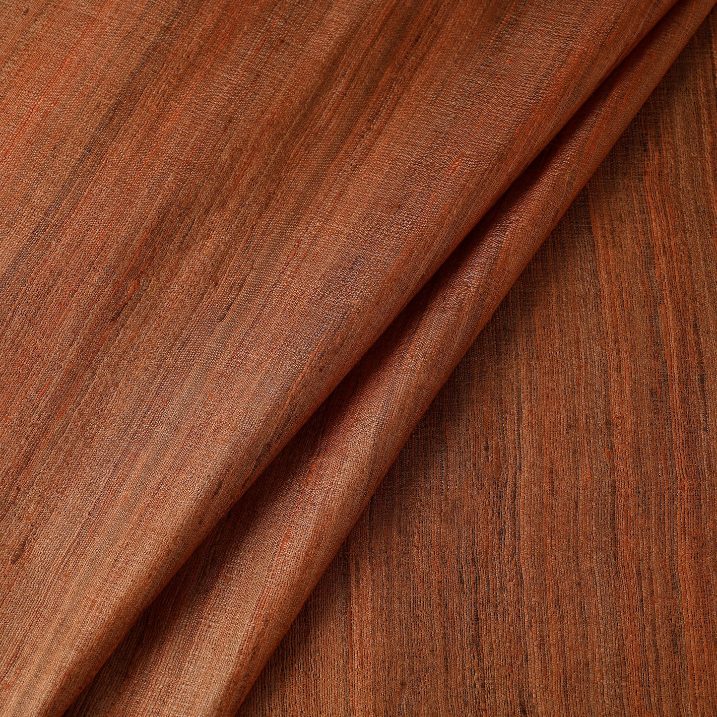 Orange - vidarbha tussar x ghicha silk handloom fabric 01