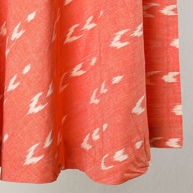  Orange Wrap Around Cotton Pochampally Ikat Skirt
