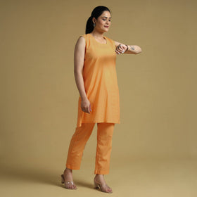 Orange - yellow - plain dyed cotton co-ord set - handcrafted