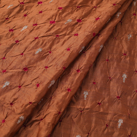 Zari buti silk tie-dye bandhani fabric 11 - handcrafted