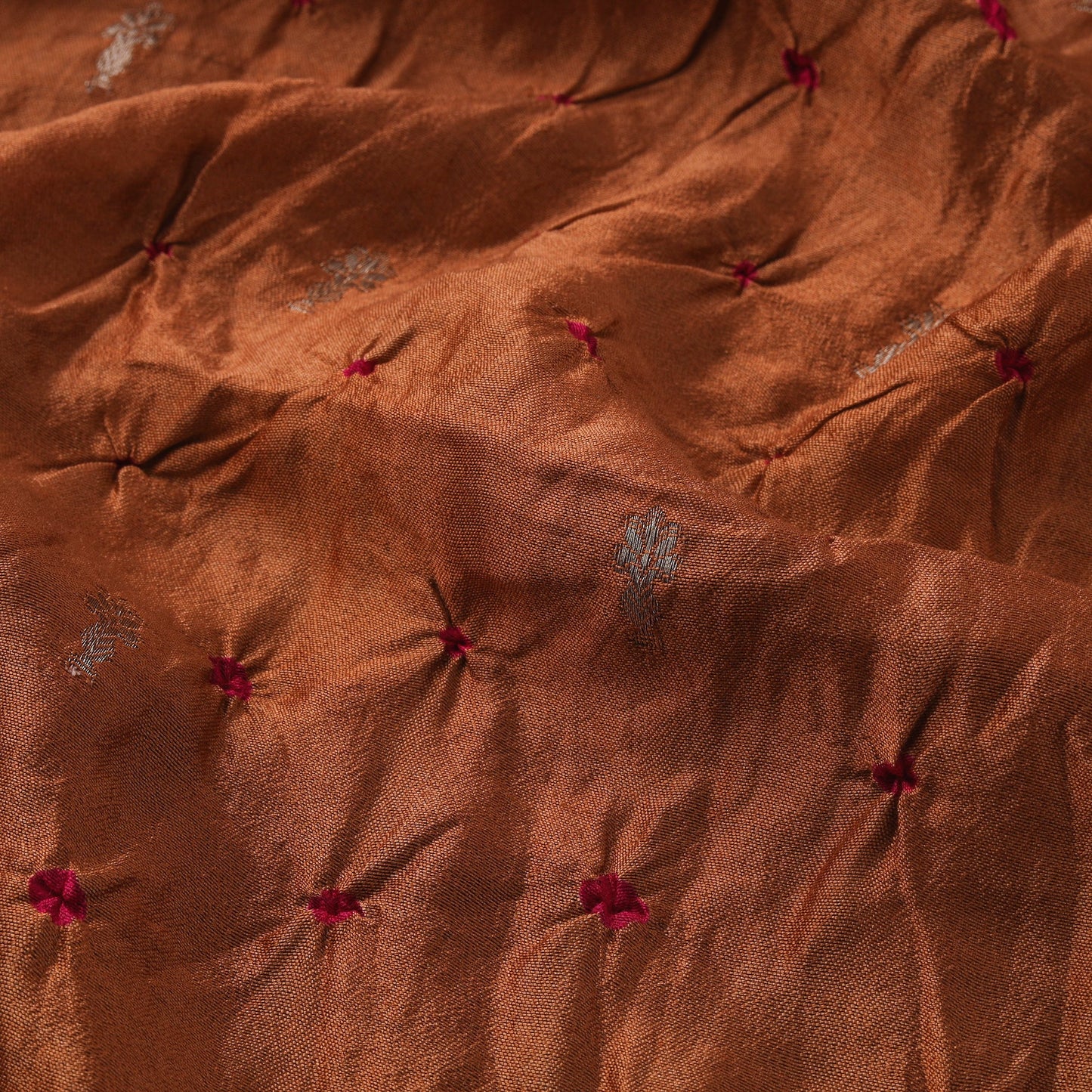 Zari buti silk tie-dye bandhani fabric 11 - handcrafted