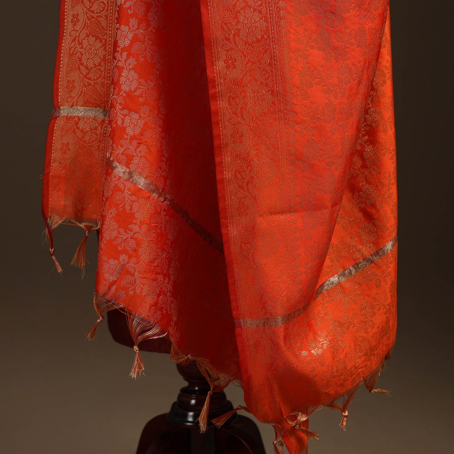Zari work banarasi silk dupatta 09 - handcrafted