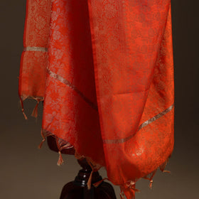 Zari work banarasi silk dupatta 09 - handcrafted