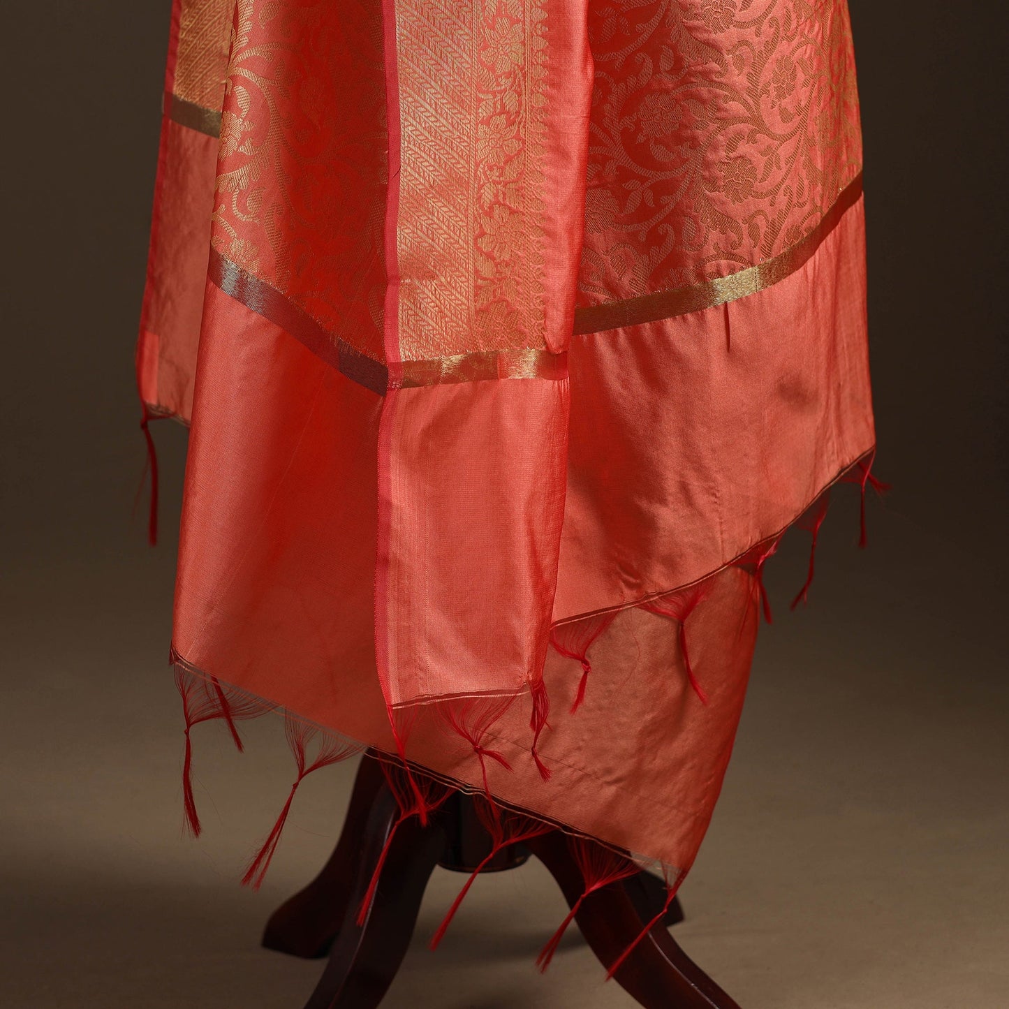 Zari work banarasi silk dupatta 31 - handcrafted