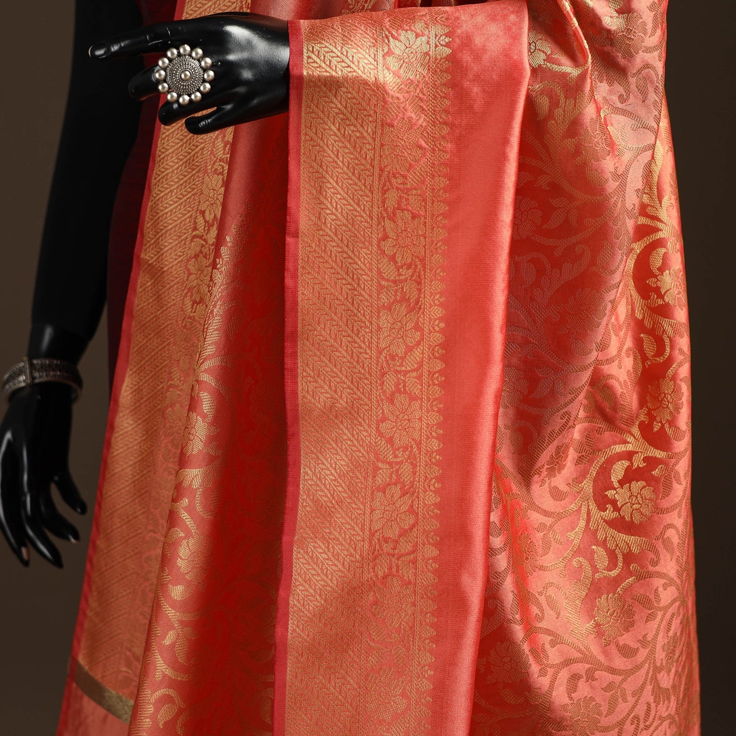 Zari work banarasi silk dupatta 31 - handcrafted