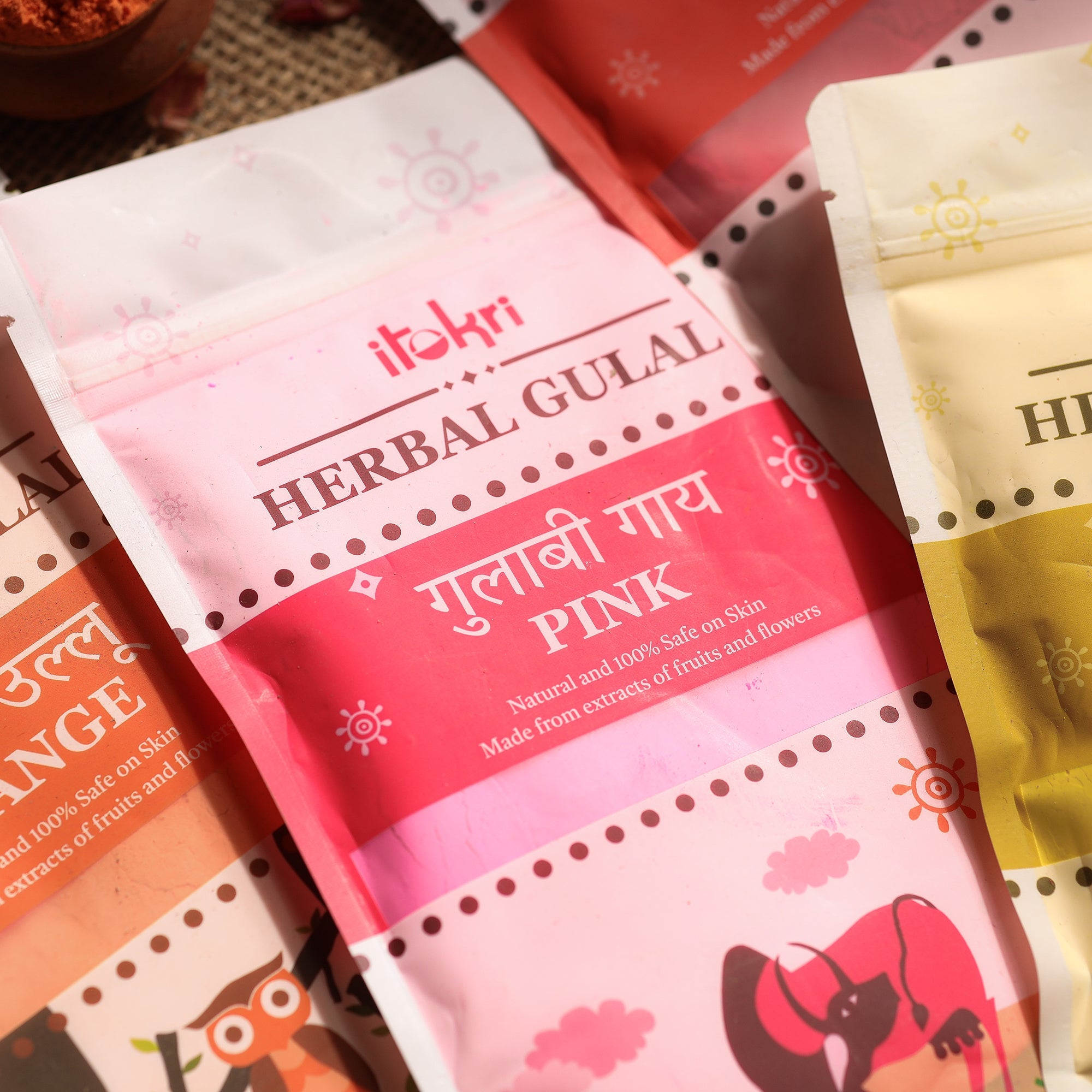  Organic Herbal Gulal Holi Colours Combo (100 grams each)