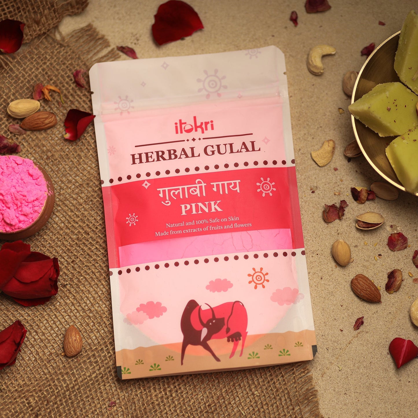  Pink Organic Herbal Gulal Holi Colour (100gm)