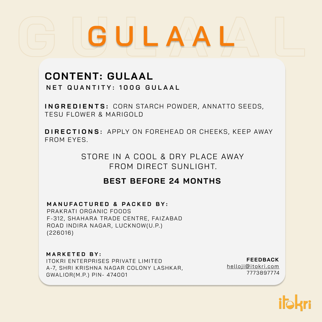  Orange Organic Herbal Gulal Holi Colour (100gm)