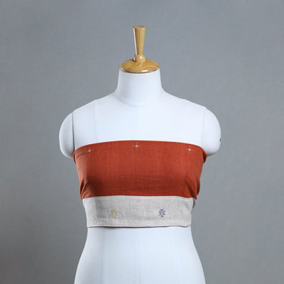 Organic kala cotton handloom blouse piece 61 - handcrafted