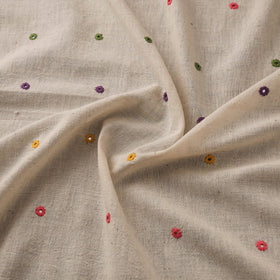 Organic kala cotton handloom mirror work fabric 08