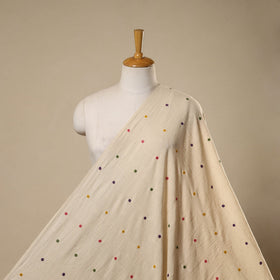 Organic kala cotton handloom mirror work fabric 08