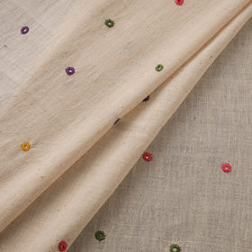 Organic kala cotton handloom mirror work fabric 08