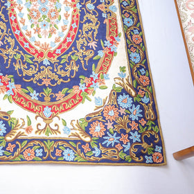 Original Chain Stitch Crewel Wool Thread Hand Embroidery Carpet 