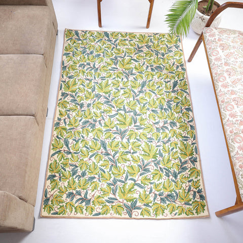 Original Chain Stitch Crewel Wool Thread Hand Embroidery Carpet