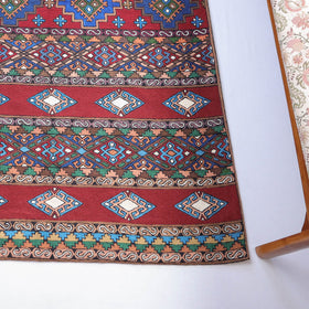 Original Chain Stitch Crewel Wool Thread Hand Embroidery Carpet 