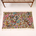 Original Chain Stitch Crewel Wool Thread Hand Embroidery Rug / Carpet