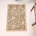 Original Chain Stitch Crewel Wool Thread Hand Embroidery Rug / Carpet