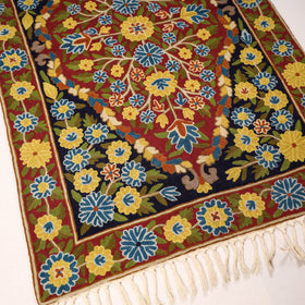  Original Chain Stitch Crewel Wool Thread Hand Embroidery Rug / Carpet 