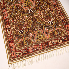 Original Chain Stitch Crewel Wool Thread Hand Embroidery Rug / Carpet