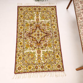 Original Chain Stitch Crewel Wool Thread Hand Embroidery Rug / Carpet 