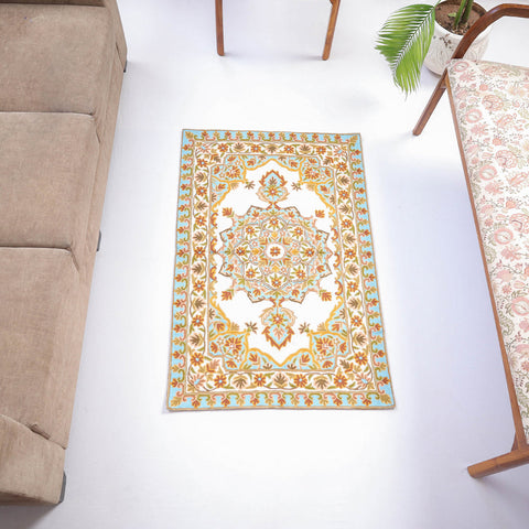 Original Chain Stitch Crewel Wool Thread Hand Embroidery Carpet 