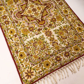 Original Chain Stitch Crewel Wool Thread Hand Embroidery Rug / Carpet 