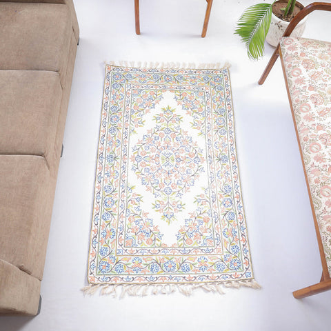 Original Chain Stitch Mulberry Silk Thread Hand Embroidery Carpet