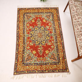 Original Chain Stitch Mulberry Silk Thread Hand Embroidery Rug / Carpet 