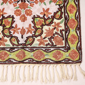 Original Chain Stitch Mulberry Silk Thread Hand Embroidery Rug / Carpet 