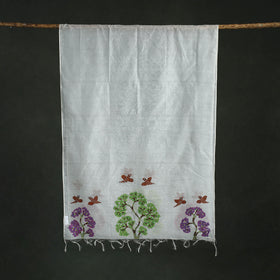 Original gond handpainted handloom chanderi silk dupatta 01