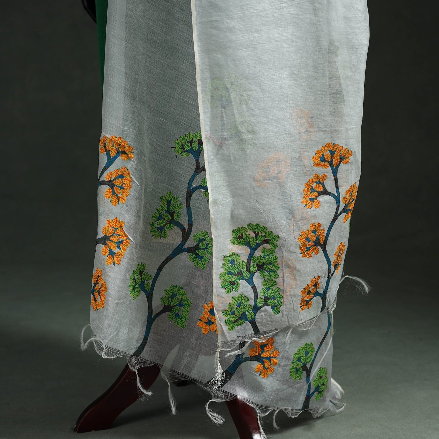 Original gond handpainted handloom chanderi silk dupatta 02