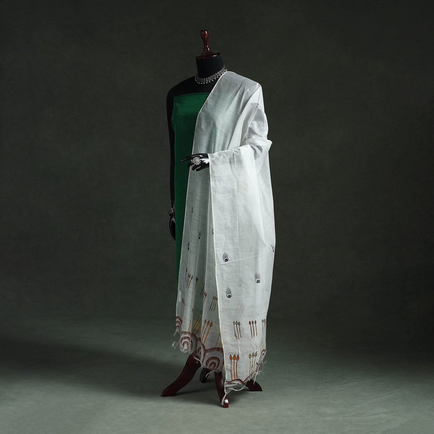 Original gond handpainted handloom chanderi silk dupatta 03