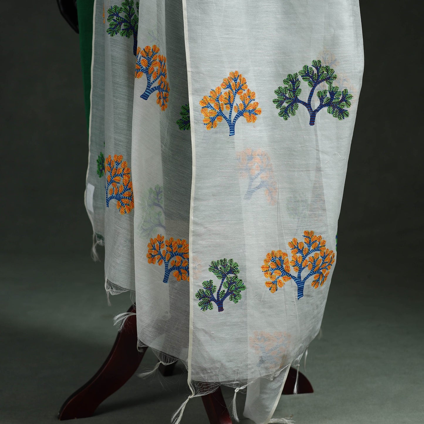 Original gond handpainted handloom chanderi silk dupatta 04